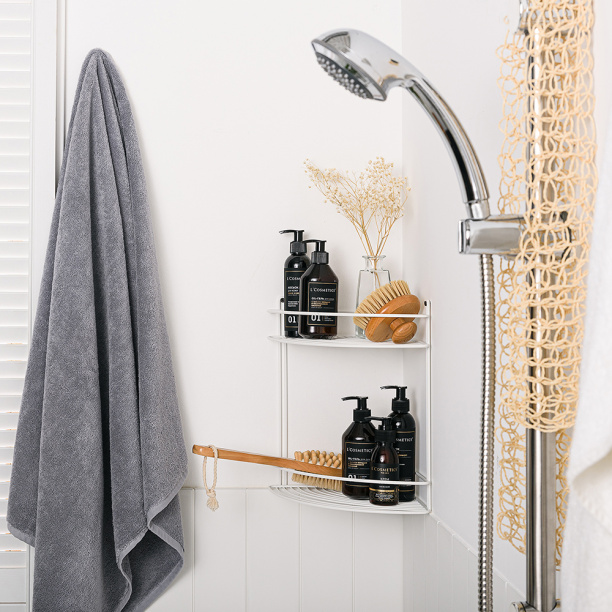 Полка сетчатая ЧМЗ 2 ярусная угловая белая от магазина ЛесКонПром.ру