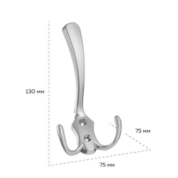 Крючок мебельный KERRON 0050 матовый хром от магазина ЛесКонПром.ру