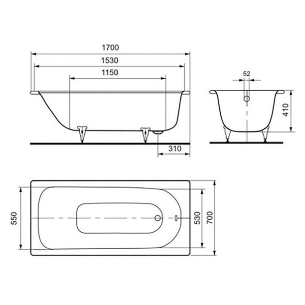 Ванна стальная KALDEWEI EUROWA 170х70 см от магазина ЛесКонПром.ру