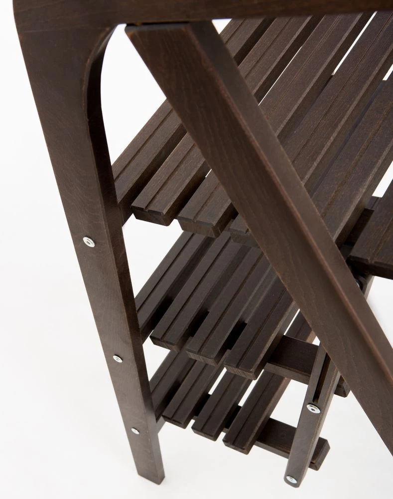 Стремянка-стул деревянная с широкими ступенями Hoz-Block Микки-Трон 3 ступени Венге (арт. СДМТС-3В) от магазина ЛесКонПром.ру