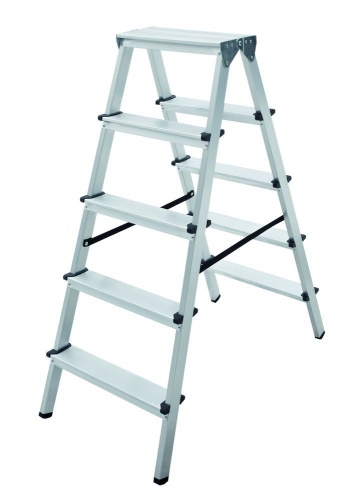 Стремянка алюминиевая двухсторонняя Новая Высота 5 ступеней (арт. 1120205) от магазина ЛесКонПром.ру