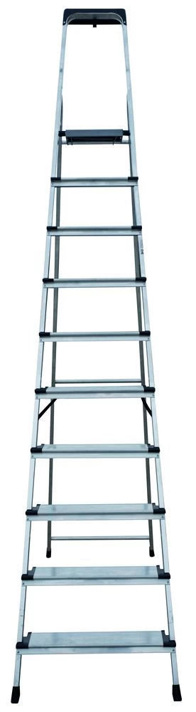 Стремянка алюминиевая с широкой ступенью и органайзером Новая Высота 10 ступеней (арт. 2118110) от магазина ЛесКонПром.ру