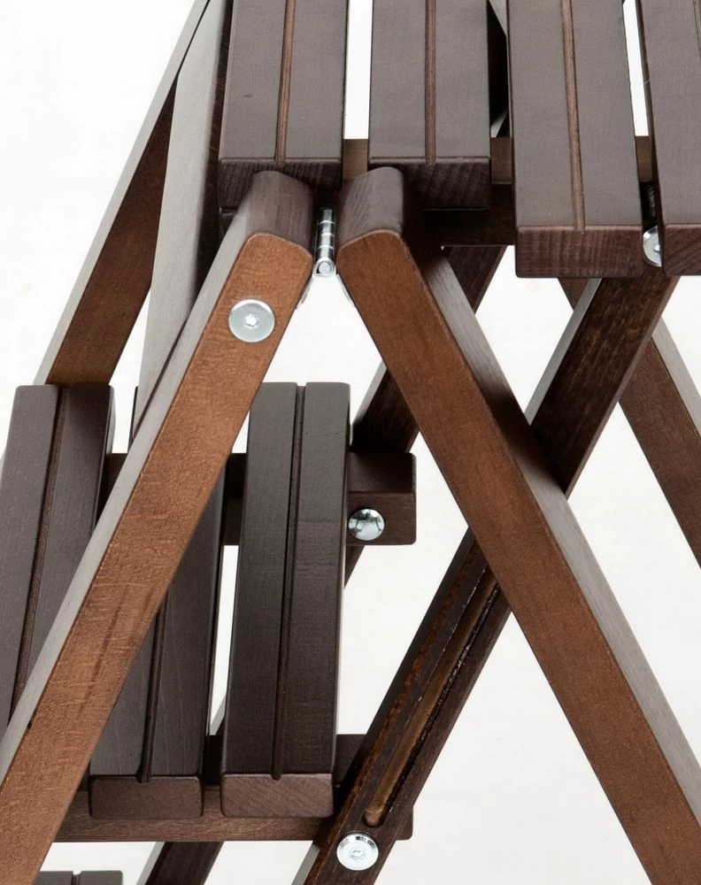 Стремянка-табурет деревянная с широкими ступенями Hoz-Block Микки 3 ступени Венге (арт. СДМТ-3В) от магазина ЛесКонПром.ру