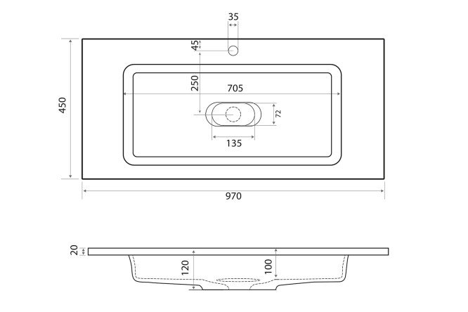 Раковина встраиваемая сверху Modul 80542947 от магазина ЛесКонПром.ру