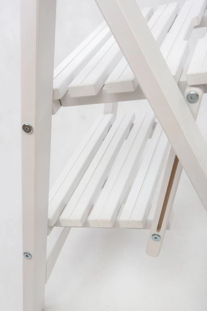 Стремянка деревянная с широкими ступенями Hoz-Block Микки 2 ступени Белая (арт. СДМ-2Б) от магазина ЛесКонПром.ру