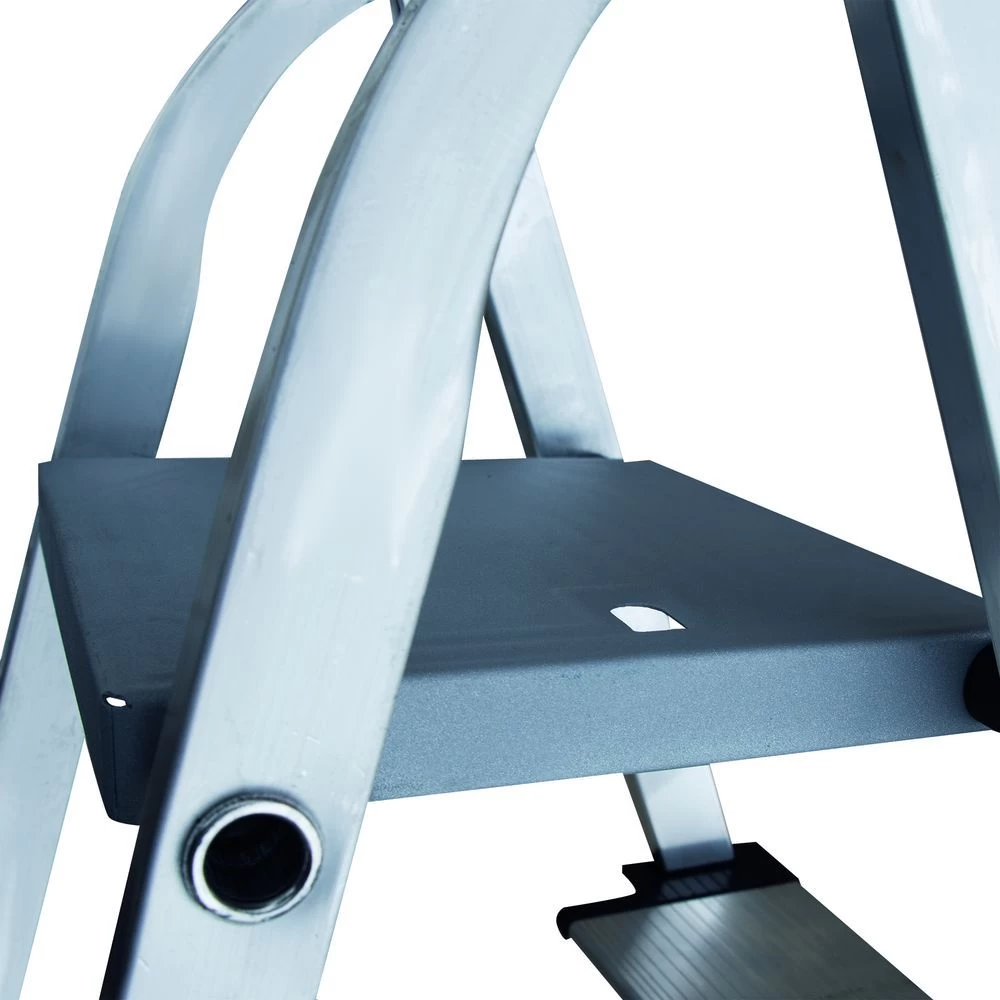 Стремянка алюминиевая с широкой ступенью и органайзером Новая Высота 5 ступеней (арт. 2118105) от магазина ЛесКонПром.ру