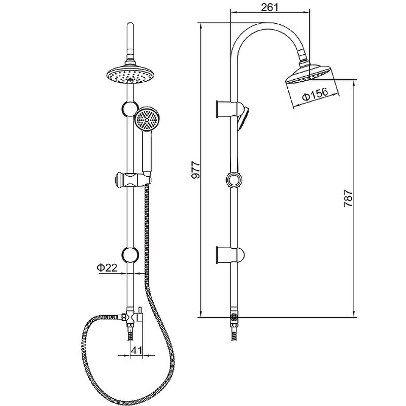 Душевая система Accoona A8399 Хром от магазина ЛесКонПром.ру