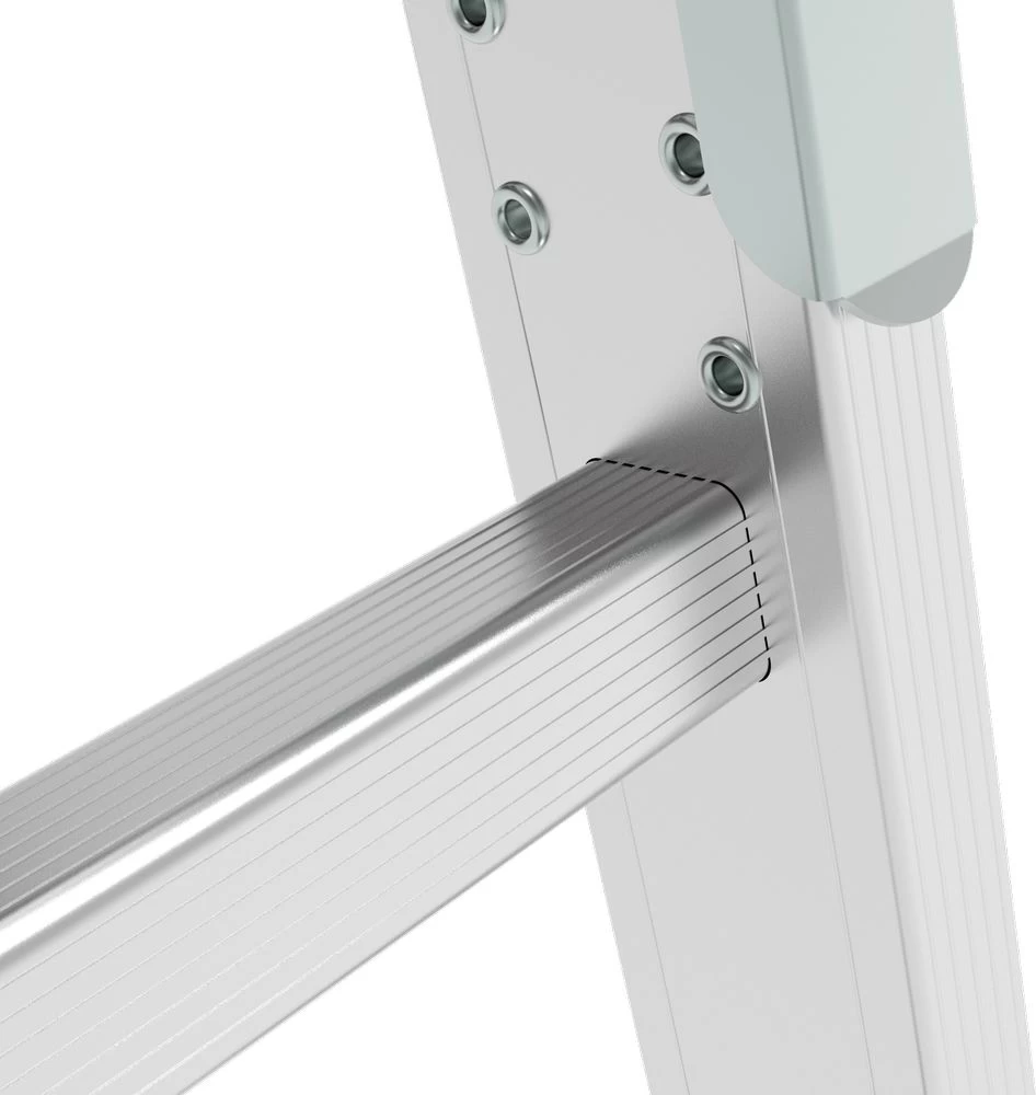 Профессиональная алюминиевая лестница-трансформер с развальцованными ступенями и помостом, ширина 650 мм NV3335 НОВАЯ ВЫСОТА 2Х4+2Х5 арт.3335245 от магазина ЛесКонПром.ру