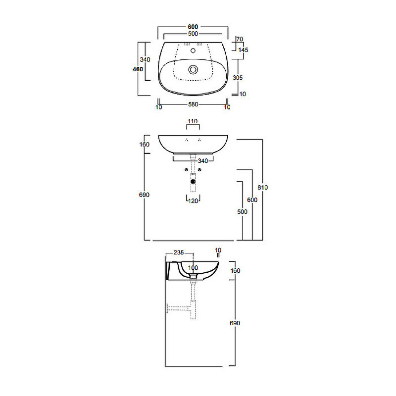 Раковина Simas Vignoni 60 VI10bi*1 Белая от магазина ЛесКонПром.ру