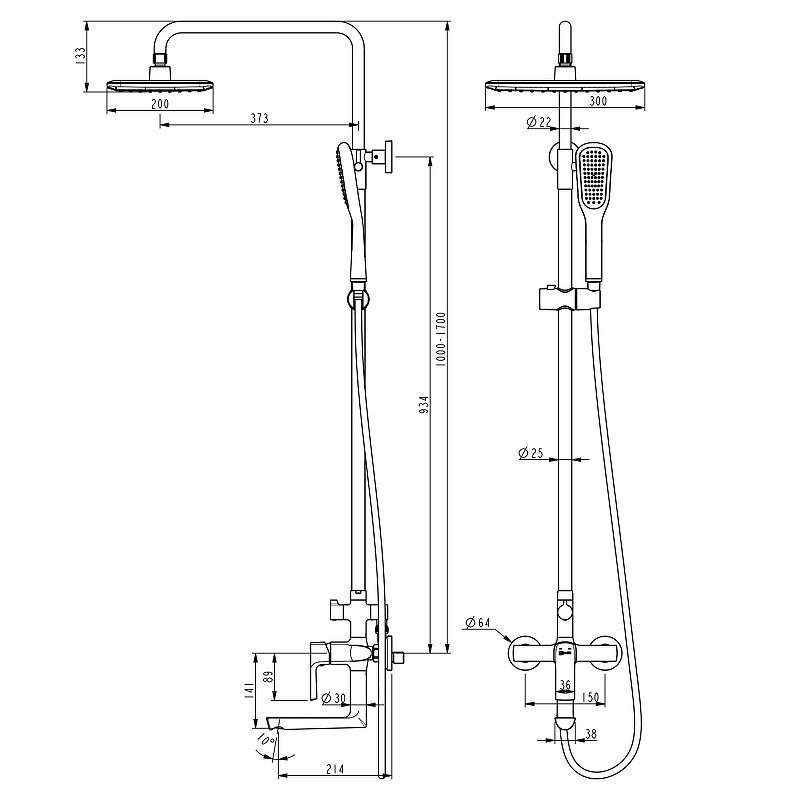 Душевая система Lemark Ursus LM7262BL Черная от магазина ЛесКонПром.ру