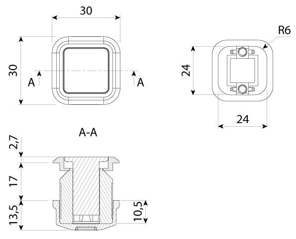 Ручка врезная мебельная Модель PO200 PO2006ZAXP005EA от магазина ЛесКонПром.ру