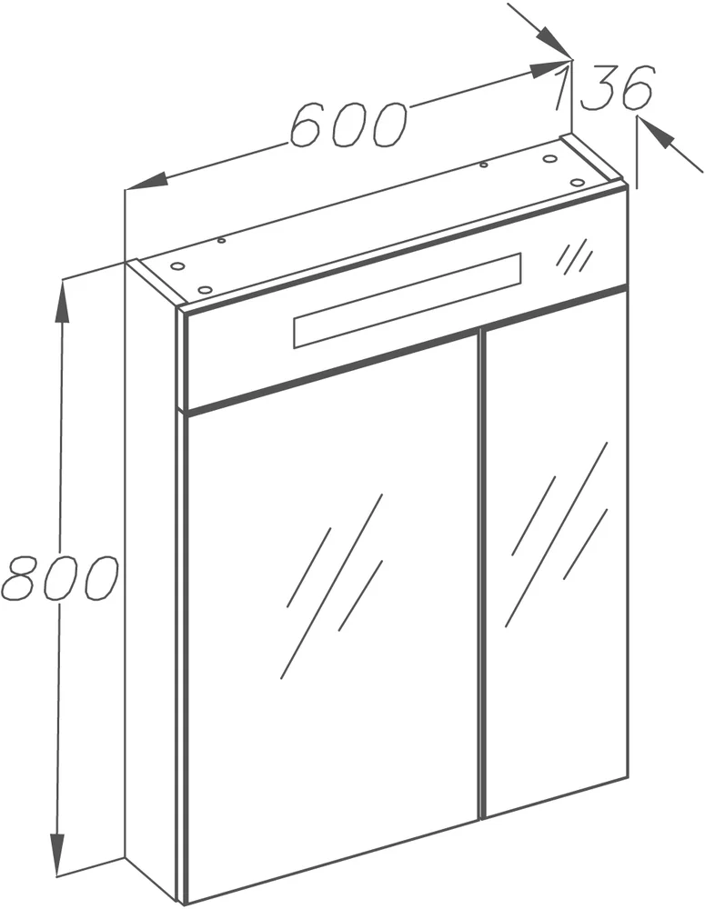 Зеркало-шкаф Opadiris Фреш 60 с подсветкой от магазина ЛесКонПром.ру