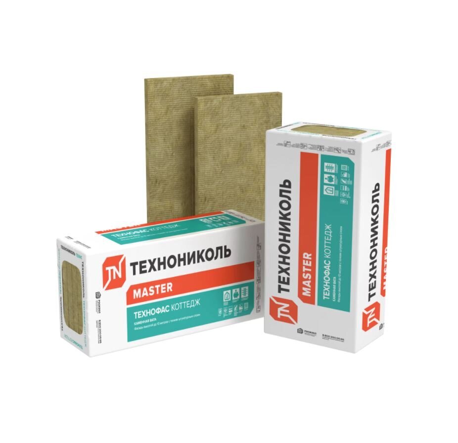 Плита минераловатная ТЕХНОНИКОЛЬ Технофас Коттедж 1200х600х200 мм, 1 шт от магазина ЛесКонПром.ру