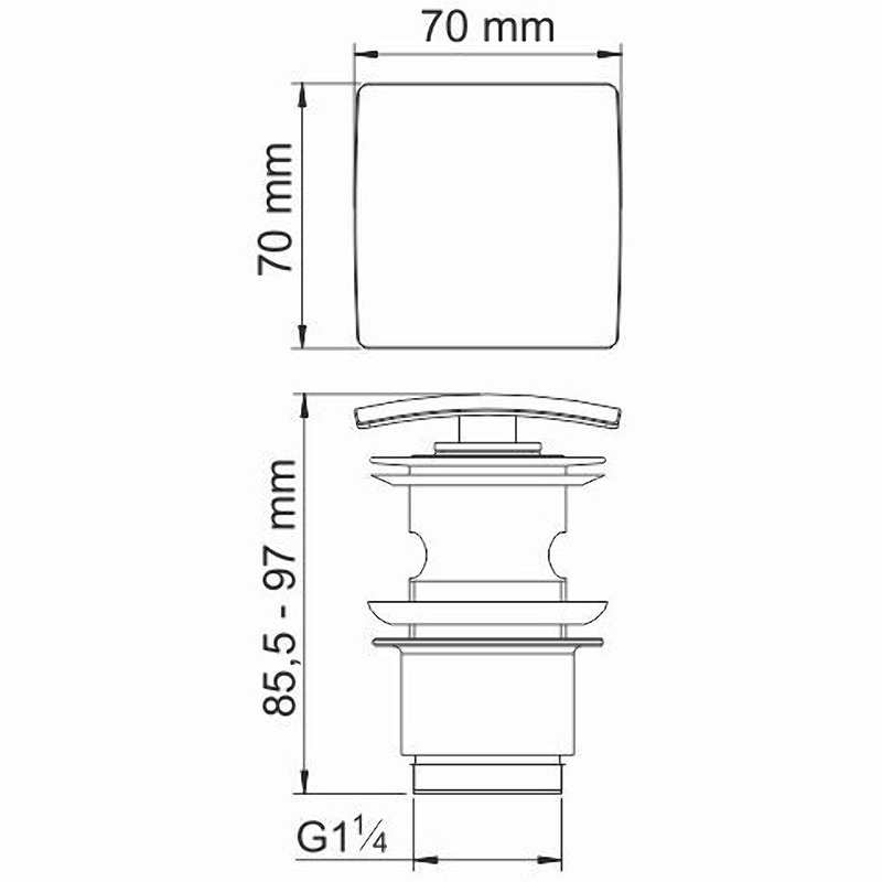 Донный клапан WasserKRAFT A105 click-clack Хром от магазина ЛесКонПром.ру
