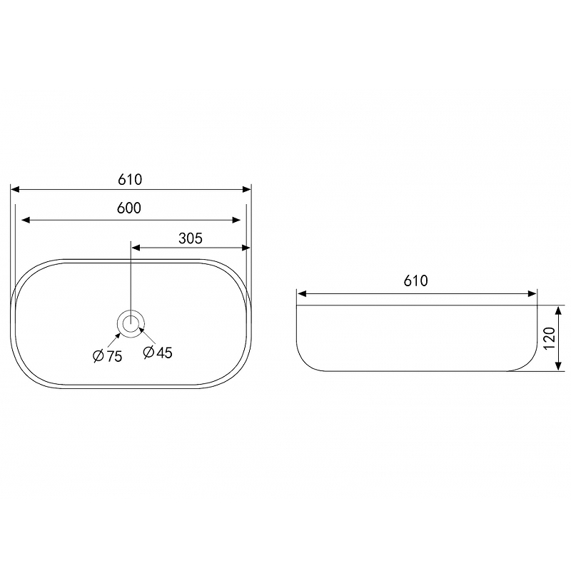 Раковина-чаша Abber Rechteck 61 AC2209 Белая от магазина ЛесКонПром.ру