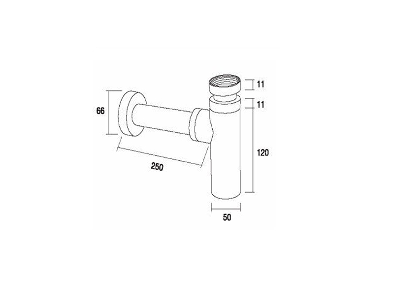 Сифон для раковины Margaroli 250CR Хром от магазина ЛесКонПром.ру