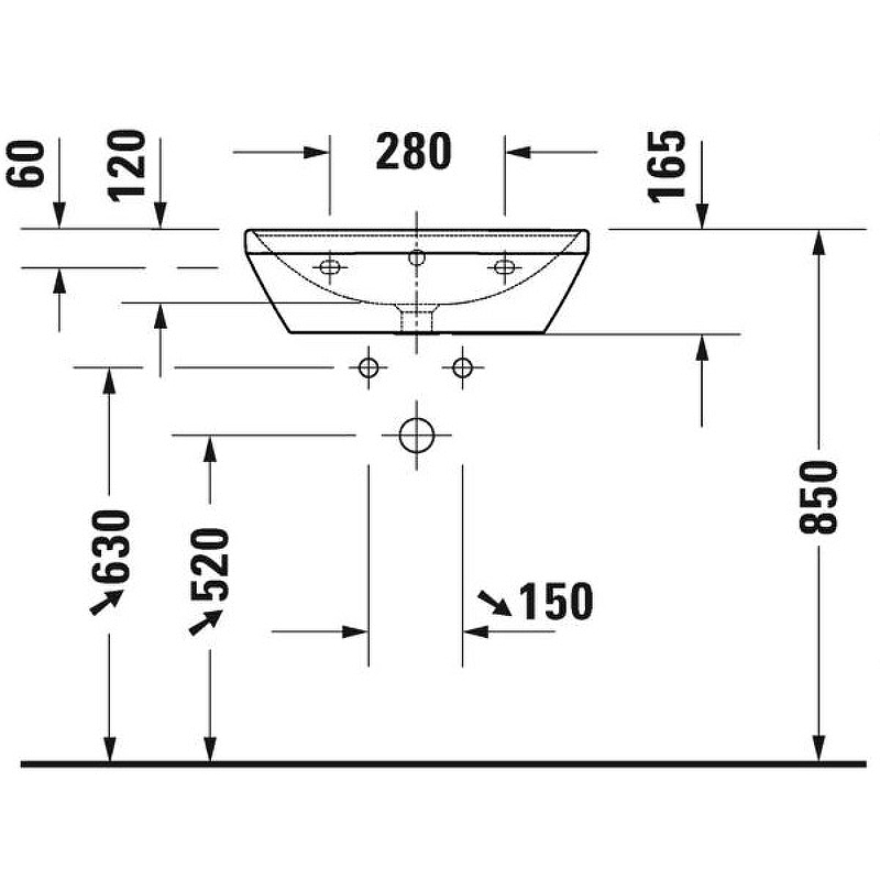 Раковина Duravit D-Neo 55 2366550000 Белая от магазина ЛесКонПром.ру