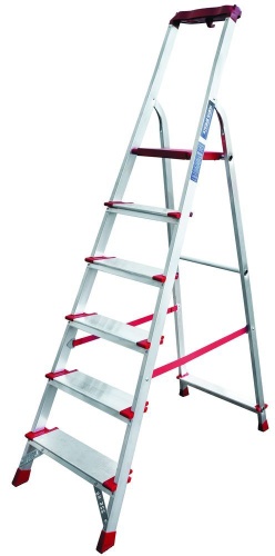 Стремянка алюминиевая профессиональная с металлическими стяжками Новая Высота 6 ступеней (арт. 3119106) от магазина ЛесКонПром.ру