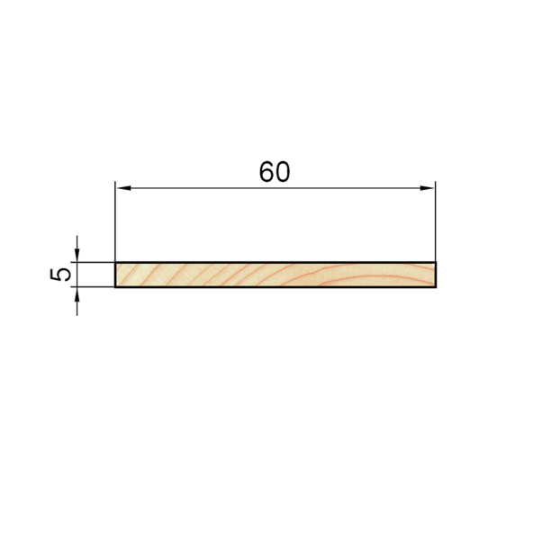 Рейка 5х60х2200 мм сосна сращенная бессучковая от магазина ЛесКонПром.ру