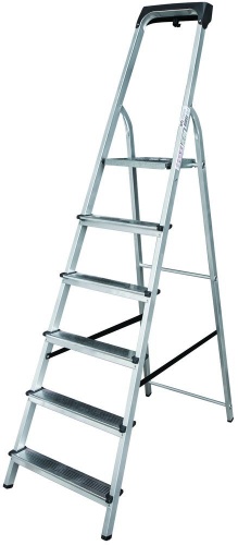 Стремянка алюминиевая с органайзером Новая Высота 6 ступеней (арт. 1115106) от магазина ЛесКонПром.ру