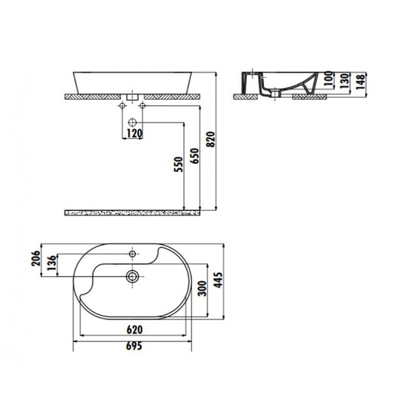 Раковина Creavit Topic 70 TP172-00CB00E-AK00 Золото от магазина ЛесКонПром.ру