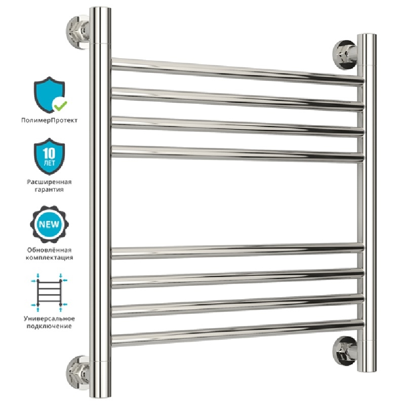 Водяной полотенцесушитель Сунержа Богема прямая 500х500 Хром от магазина ЛесКонПром.ру