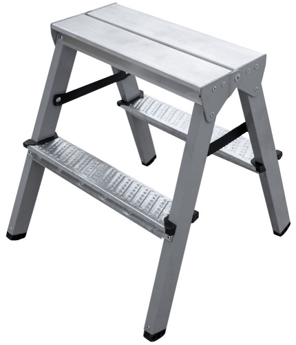 Стремянка стальная двухсторонняя Новая Высота 2 ступени (арт. 1160202) от магазина ЛесКонПром.ру