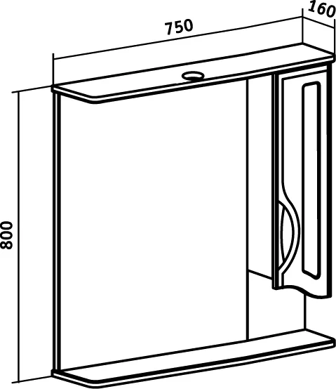 Зеркало Runo Толедо 75 от магазина ЛесКонПром.ру