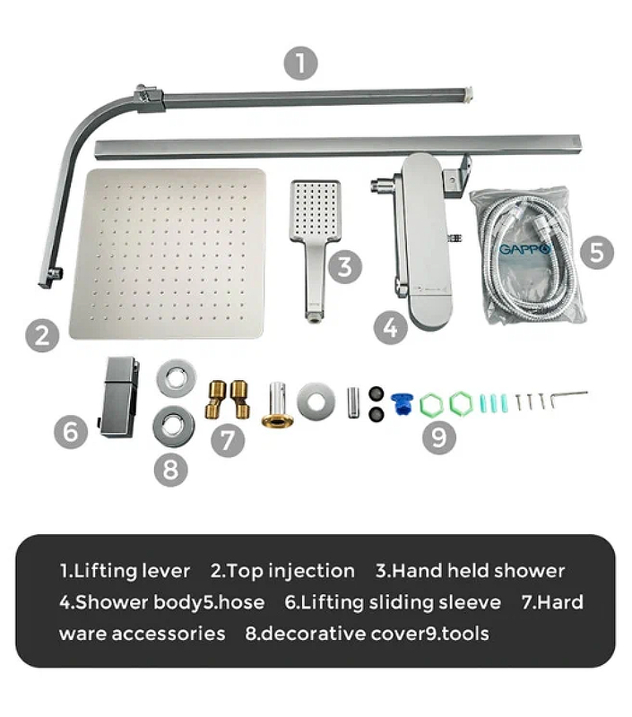 Душевая система Gappo G83 G2483 Хром от магазина ЛесКонПром.ру