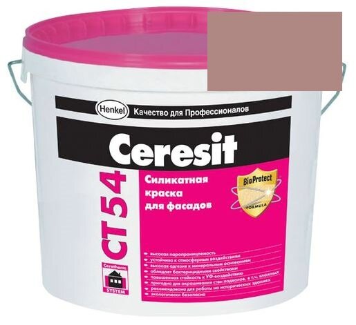 Краска силикатная фасадная Церезит CT 54 15 л Columbia 4 от магазина ЛесКонПром.ру