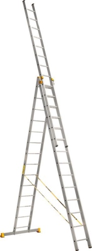 Лестница алюминиевая трехсекционная профессиональная Алюмет 3x14 арт. Р3 9314 от магазина ЛесКонПром.ру