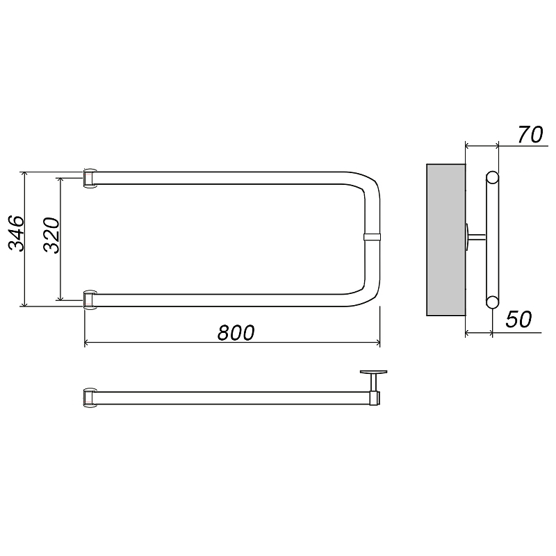 Водяной полотенцесушитель Grota Modesto 32х80 Хром от магазина ЛесКонПром.ру
