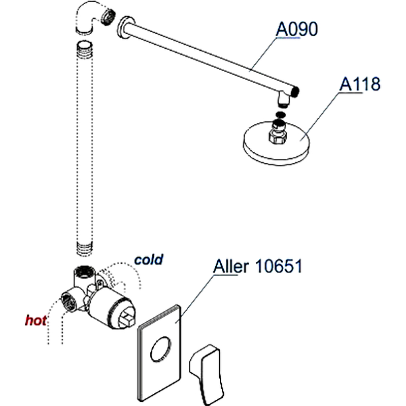 Душевая система WasserKRAFT Aller A12118 Хром от магазина ЛесКонПром.ру