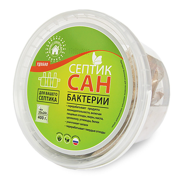 Бактерии СептикСАН для септиков 400 г (20х20 г) от магазина ЛесКонПром.ру