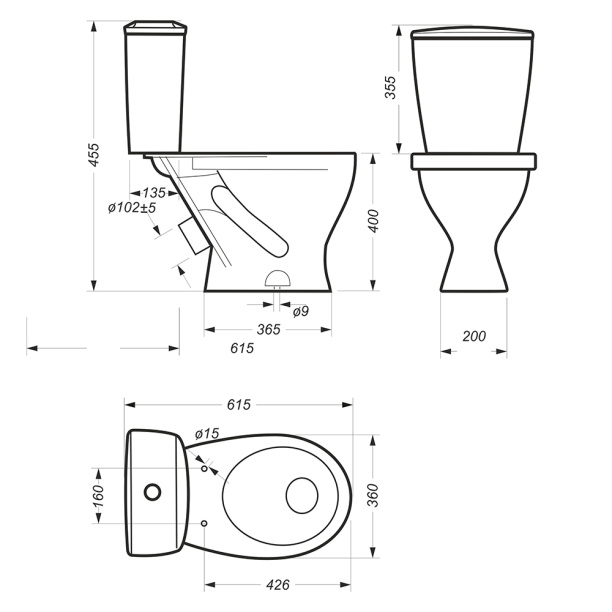 Унитаз-компакт SANITA Эталон с сиденьем от магазина ЛесКонПром.ру