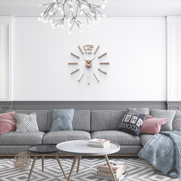 Часы-наклейки d60 см золото от магазина ЛесКонПром.ру