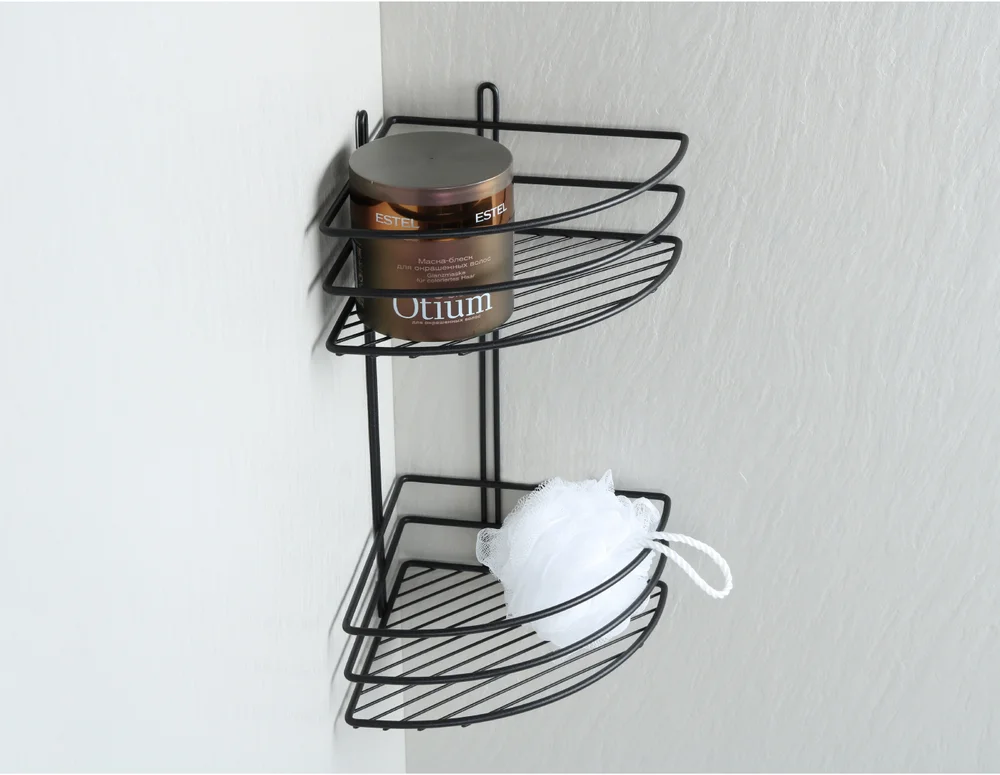 Полка Fixsen FX-710B-2 угловая, черная от магазина ЛесКонПром.ру