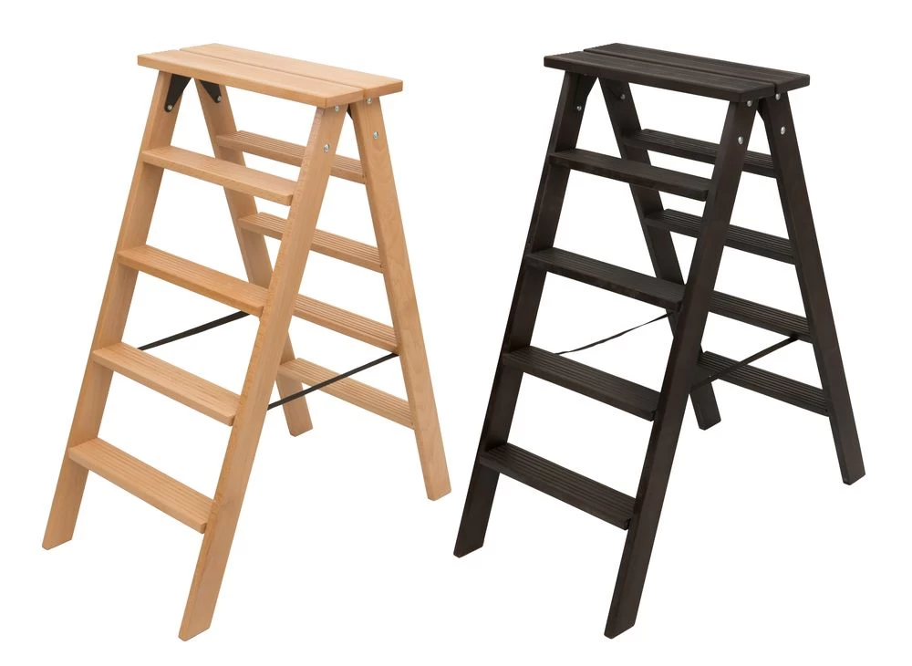 Стремянка двухсторонняя деревянная Hoz-Block Марк 5 ступеней Светлая (арт. ДДС-5С) от магазина ЛесКонПром.ру