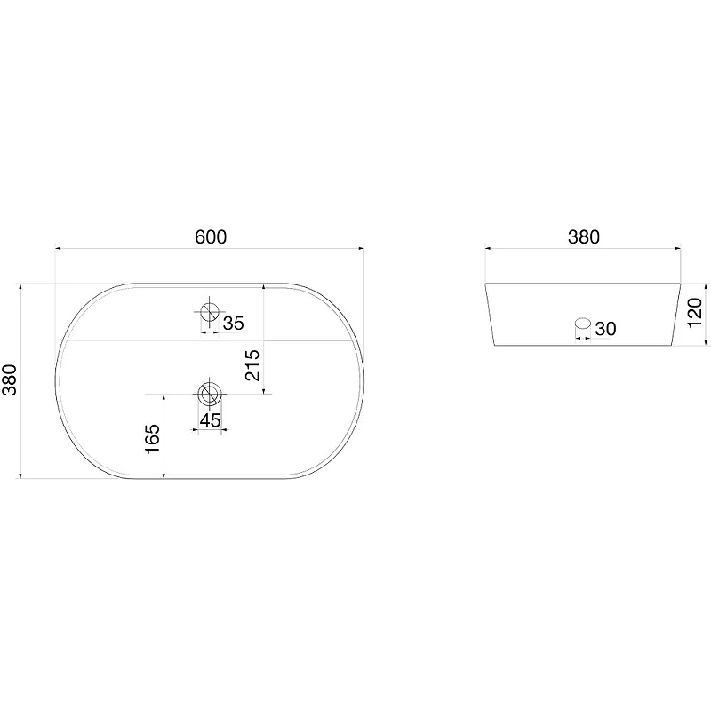 Раковина Owl 1975 Oval 60 OWLB191038 Белая глянцевая от магазина ЛесКонПром.ру
