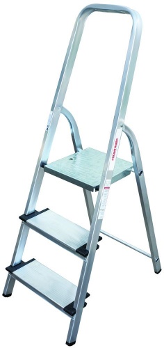 Стремянка алюминиевая с широкой ступенью Новая Высота 3 ступени (арт. 1117103) от магазина ЛесКонПром.ру