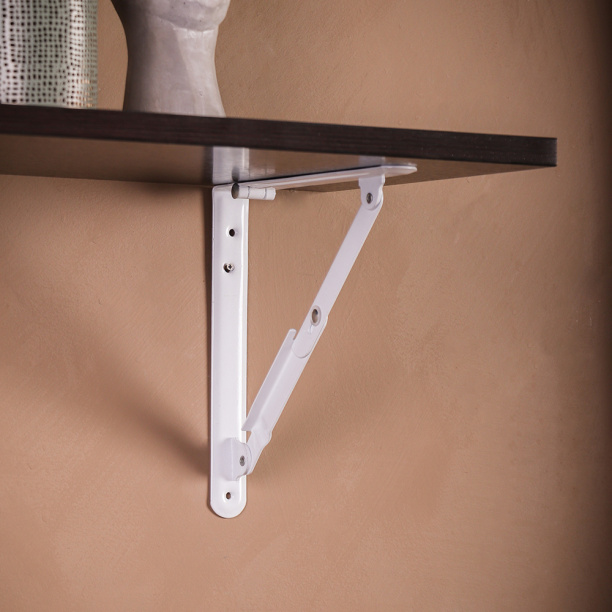 Кронштейн складной белый 200х200 мм от магазина ЛесКонПром.ру