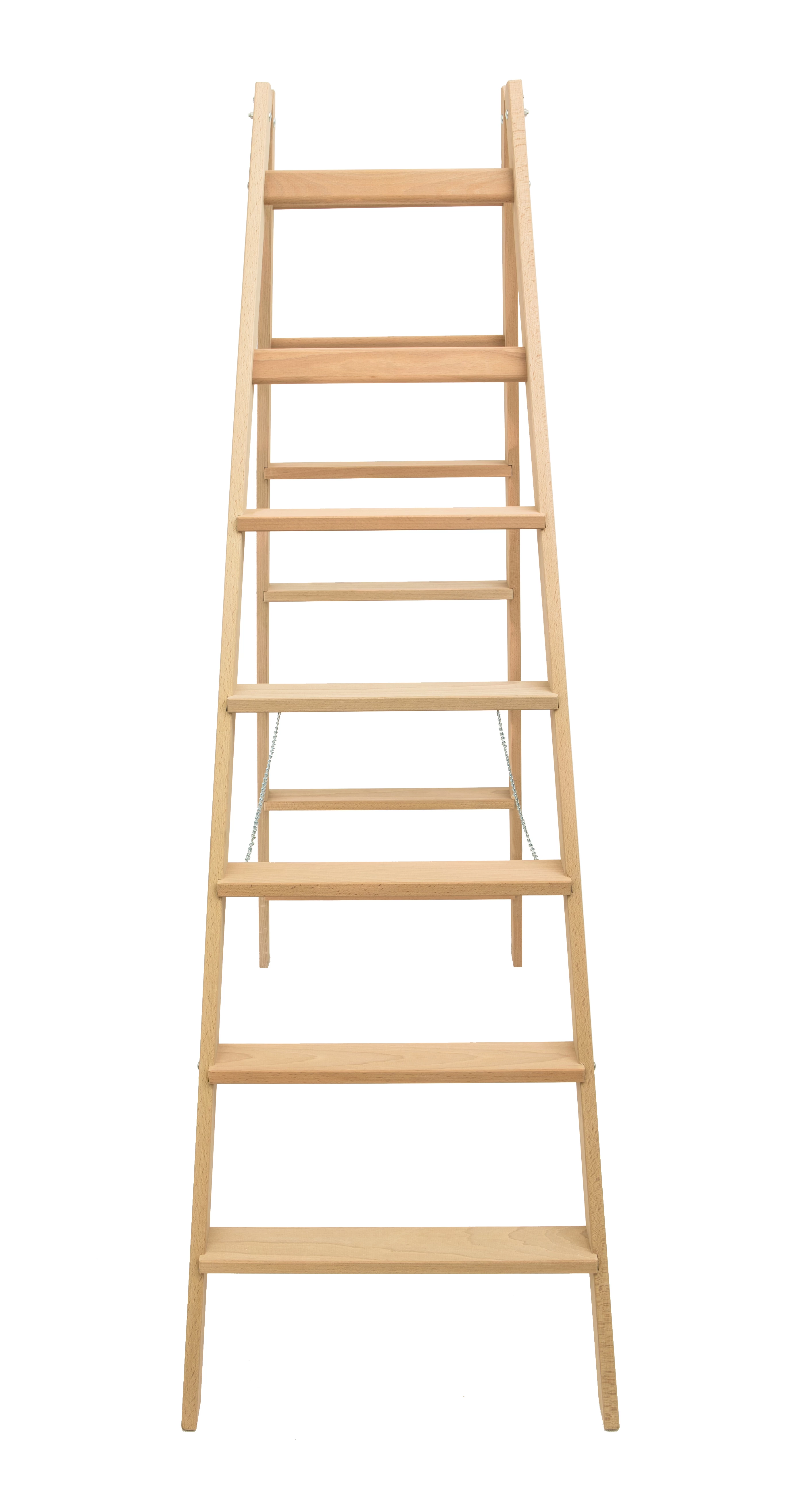 Стремянка двухсторонняя деревянная со ступенями и перекладинами Hoz-Block Альпинист 2х7 ступеней (арт. СДДА-7) от магазина ЛесКонПром.ру