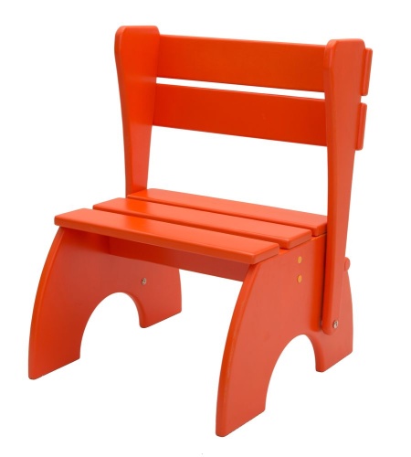Стремянка-Стул деревянный  детский  Hoz-Block ЛИМПОПО 2 ступени Оранжевый от магазина ЛесКонПром.ру