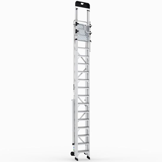 Складская профессиональная алюминиевая стремянка 15 ступеней с опорами CAGSAN арт.КPN14 от магазина ЛесКонПром.ру