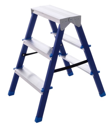 Стремянка стальная  двухсторонняя стальная с алюминиевыми ступенями STAIRS  3 ступени (арт. CS 203) от магазина ЛесКонПром.ру