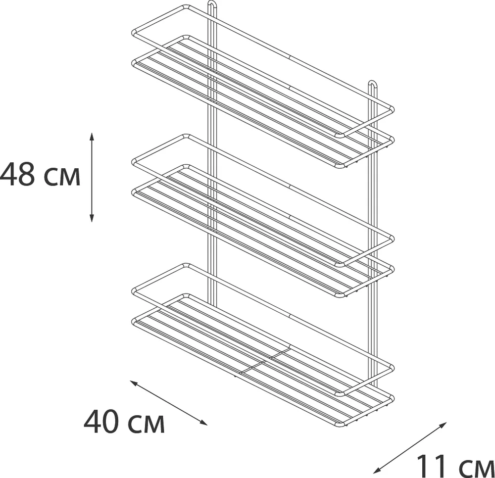 Полка Fixsen FX-730-3 прямая, хром от магазина ЛесКонПром.ру