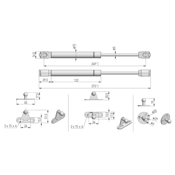 Газовый лифт нагрузка 5 кг от магазина ЛесКонПром.ру