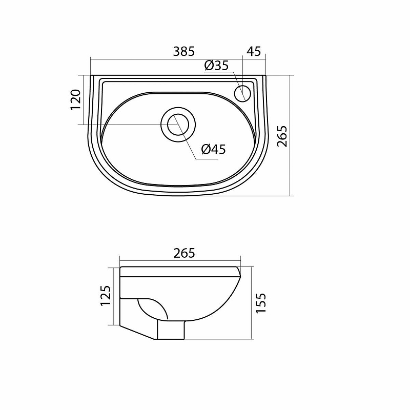 Раковина Santek Бриз 40 R 1WH110445 Белая от магазина ЛесКонПром.ру