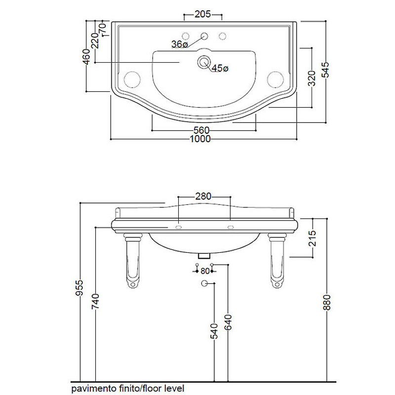 Раковина Kerasan Retro 100 105001*1 Белая от магазина ЛесКонПром.ру