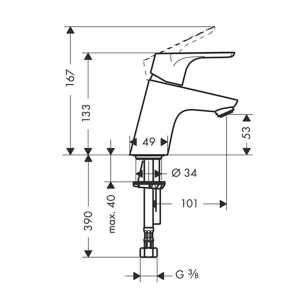 Смеситель для раковины HansGrohe Focus E от магазина ЛесКонПром.ру